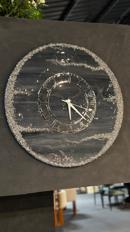 CHARCOAL CRYSTAL RESIN CLOCK