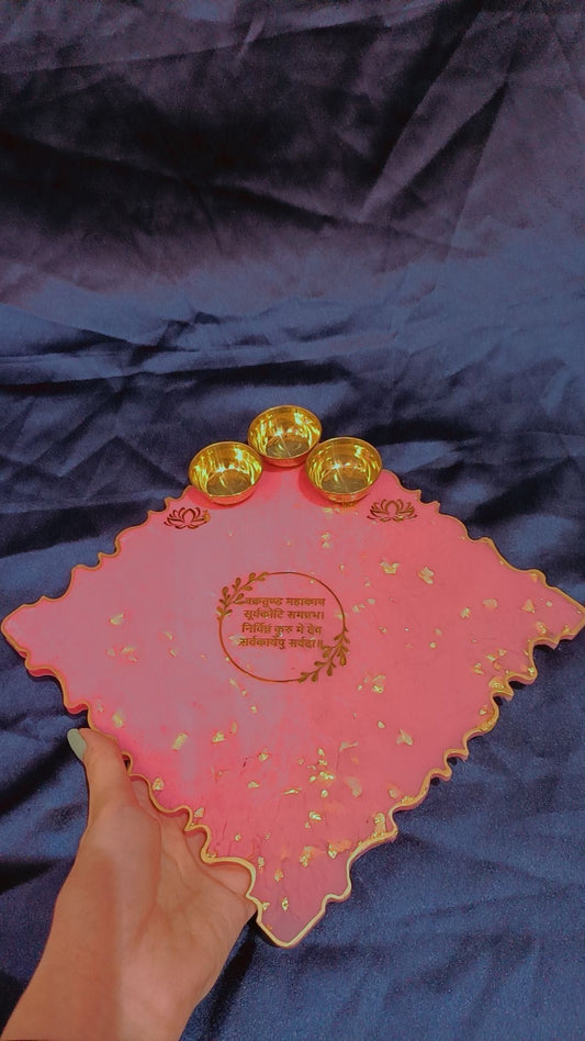 PERSONALISED 8" AARTI THALI WITH CUSTOM SLOK
