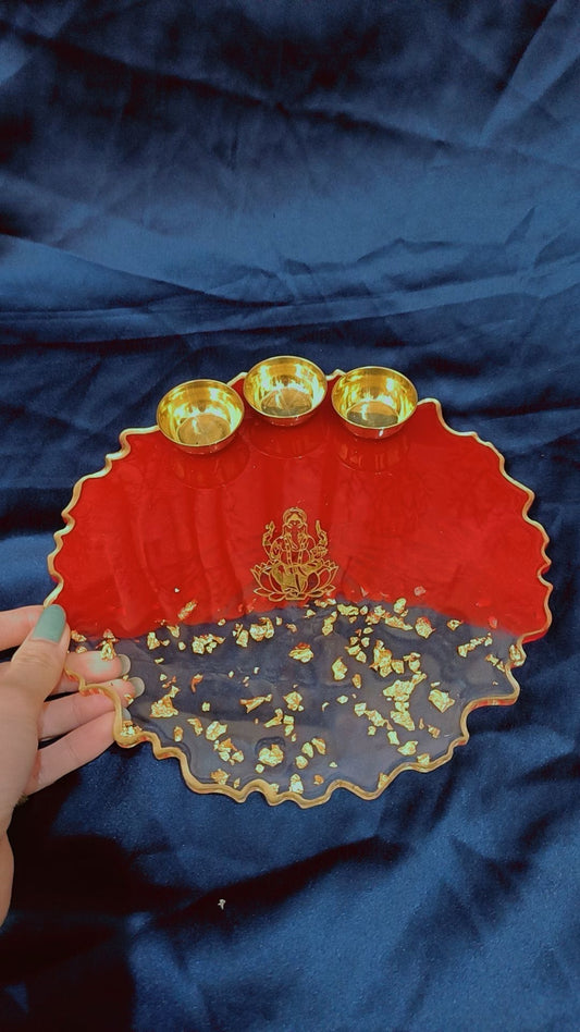 8' INCH RESIN RICE AARTI THALI