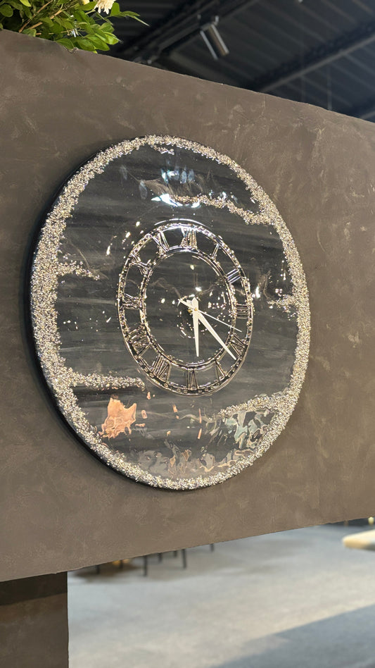 CHARCOAL CRYSTAL RESIN CLOCK