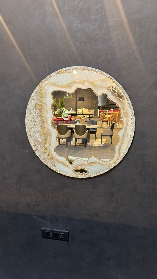 GOLDEN AURA GEODE MIRROR
