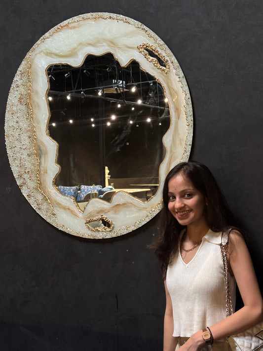 GOLDEN AURA GEODE MIRROR