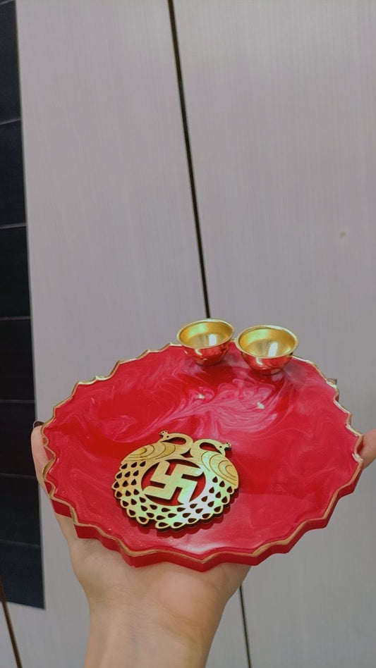 MINI AARTI THALI IN RESIN – 6 INCH