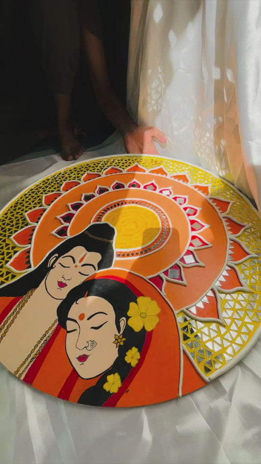 AYODHYA GLORY- LIPPAN WALL ART (24")